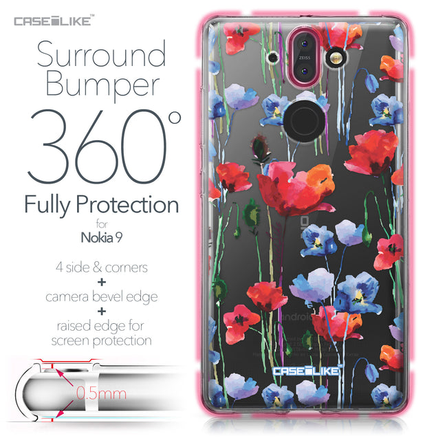 Nokia 9 case Watercolor Floral 2234 Bumper Case Protection | CASEiLIKE.com