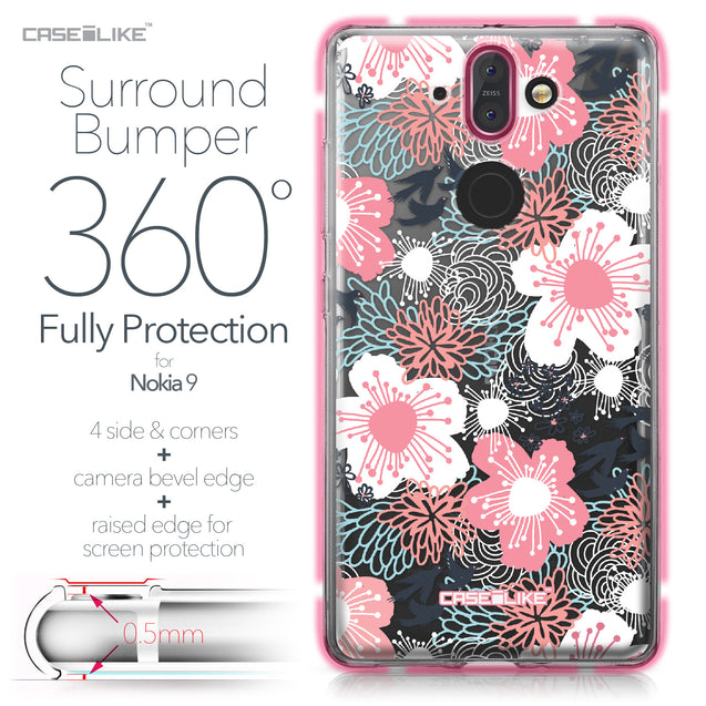 Nokia 9 case Japanese Floral 2255 Bumper Case Protection | CASEiLIKE.com