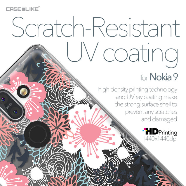 Nokia 9 case Japanese Floral 2255 with UV-Coating Scratch-Resistant Case | CASEiLIKE.com