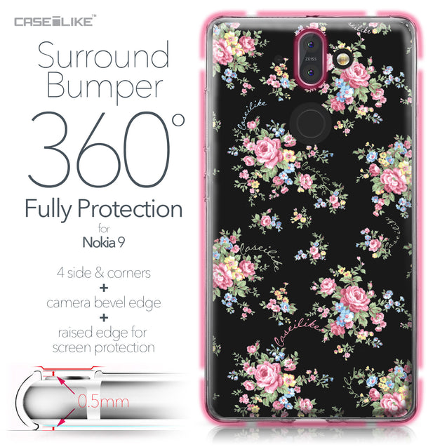 Nokia 9 case Floral Rose Classic 2261 Bumper Case Protection | CASEiLIKE.com