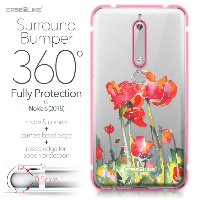 Nokia 6 (2018) case Watercolor Floral 2230 Bumper Case Protection | CASEiLIKE.com