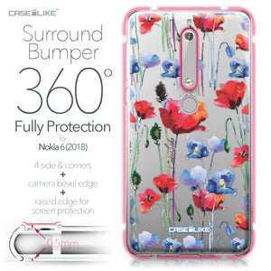 Nokia 6 (2018) case Watercolor Floral 2234 Bumper Case Protection | CASEiLIKE.com