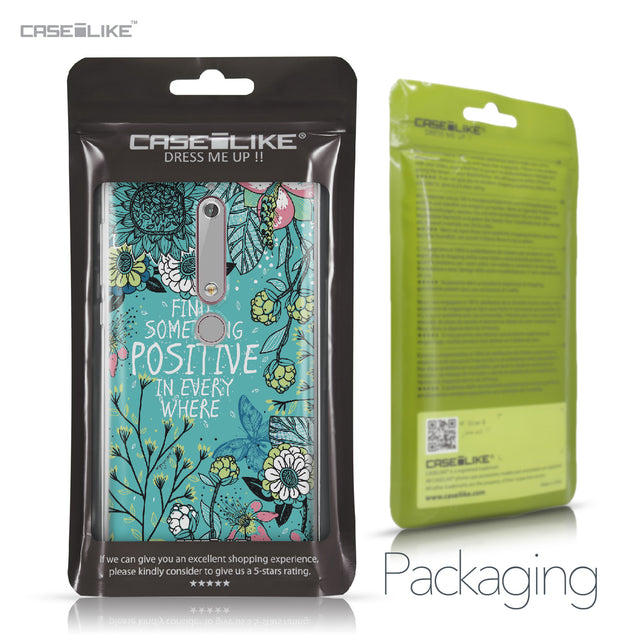 Nokia 6 (2018) case Blooming Flowers Turquoise 2249 Retail Packaging | CASEiLIKE.com