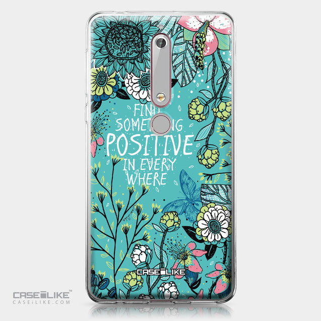 Nokia 6 (2018) case Blooming Flowers Turquoise 2249 | CASEiLIKE.com