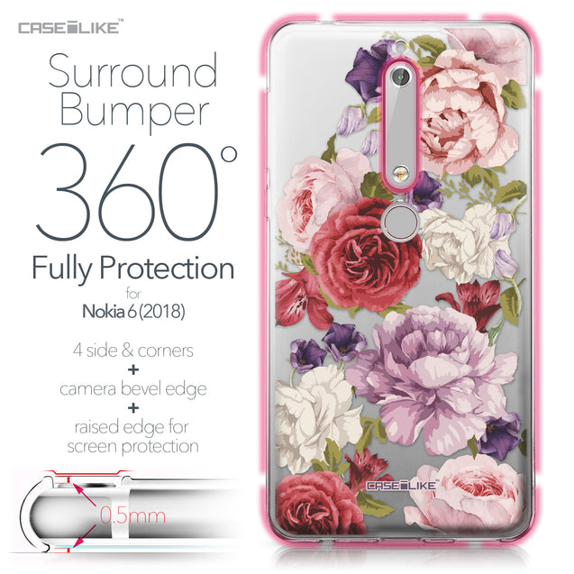 Nokia 6 (2018) case Mixed Roses 2259 Bumper Case Protection | CASEiLIKE.com