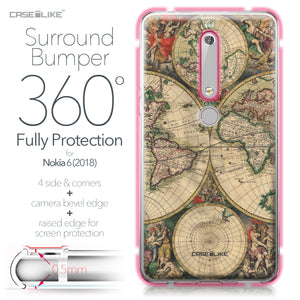 Nokia 6 (2018) case World Map Vintage 4607 Bumper Case Protection | CASEiLIKE.com