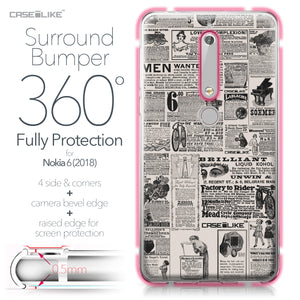 Nokia 6 (2018) case Vintage Newspaper Advertising 4818 Bumper Case Protection | CASEiLIKE.com