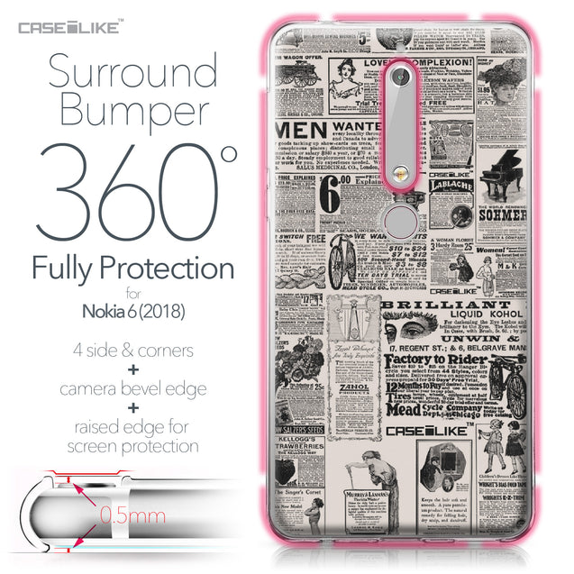 Nokia 6 (2018) case Vintage Newspaper Advertising 4818 Bumper Case Protection | CASEiLIKE.com
