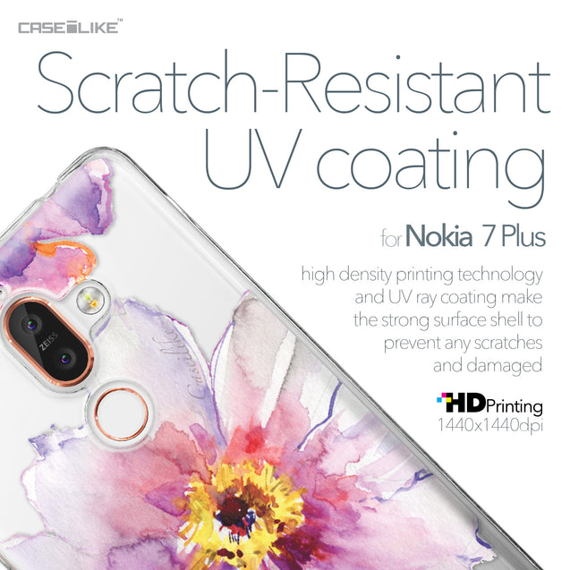Nokia 7 Plus case Watercolor Floral 2231 with UV-Coating Scratch-Resistant Case | CASEiLIKE.com