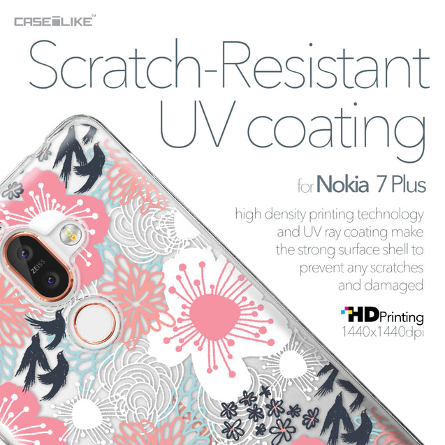 Nokia 7 Plus case Japanese Floral 2255 with UV-Coating Scratch-Resistant Case | CASEiLIKE.com