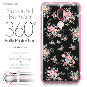 Nokia 7 Plus case Floral Rose Classic 2261 Bumper Case Protection | CASEiLIKE.com