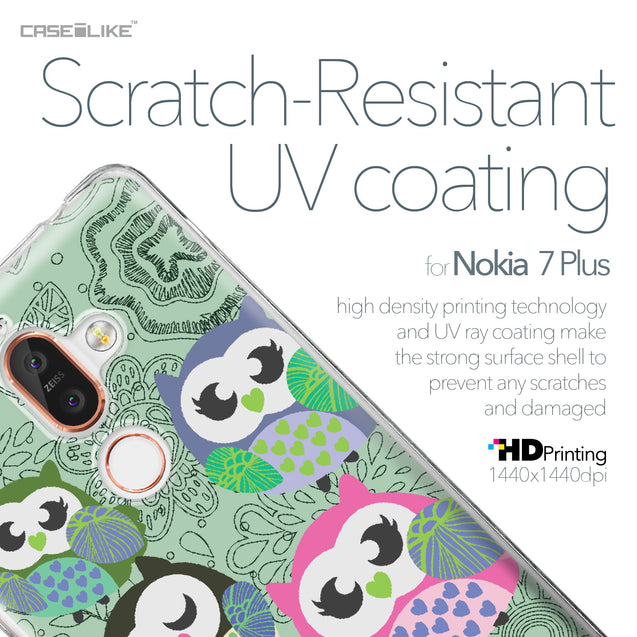 Nokia 7 Plus case Owl Graphic Design 3313 with UV-Coating Scratch-Resistant Case | CASEiLIKE.com
