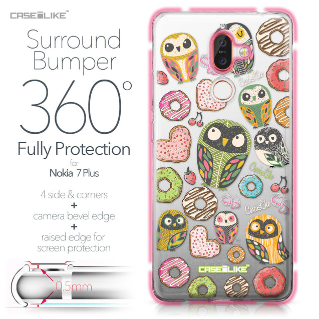 Nokia 7 Plus case Owl Graphic Design 3315 Bumper Case Protection | CASEiLIKE.com