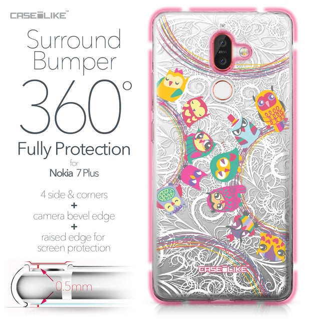 Nokia 7 Plus case Owl Graphic Design 3316 Bumper Case Protection | CASEiLIKE.com
