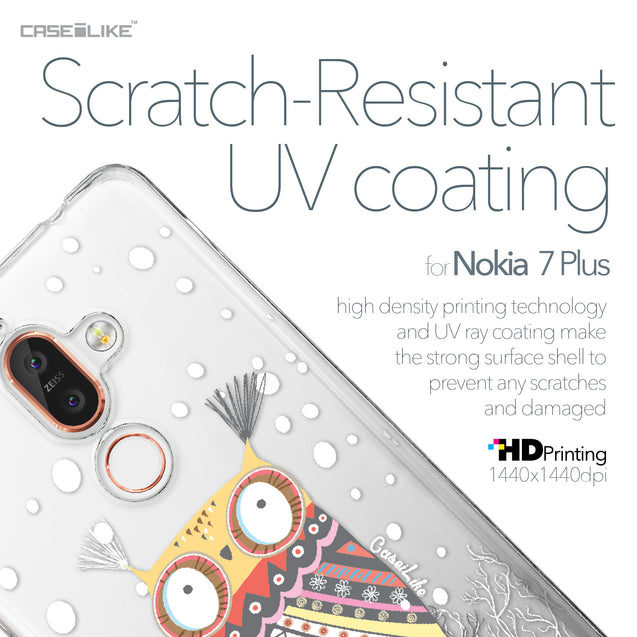 Nokia 7 Plus case Owl Graphic Design 3317 with UV-Coating Scratch-Resistant Case | CASEiLIKE.com