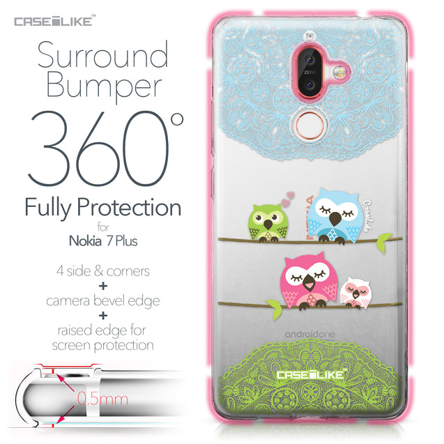 Nokia 7 Plus case Owl Graphic Design 3318 Bumper Case Protection | CASEiLIKE.com