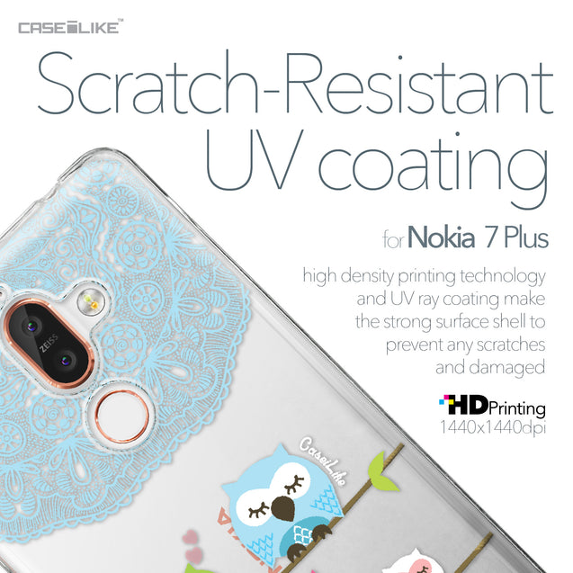 Nokia 7 Plus case Owl Graphic Design 3318 with UV-Coating Scratch-Resistant Case | CASEiLIKE.com