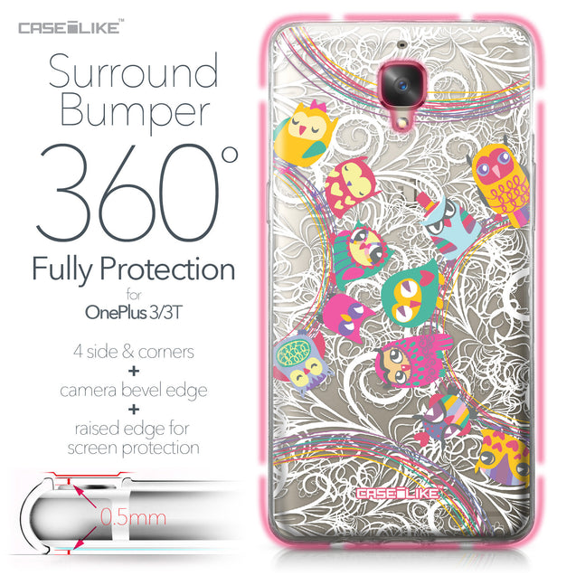 OnePlus 3/3T case Owl Graphic Design 3316 Bumper Case Protection | CASEiLIKE.com