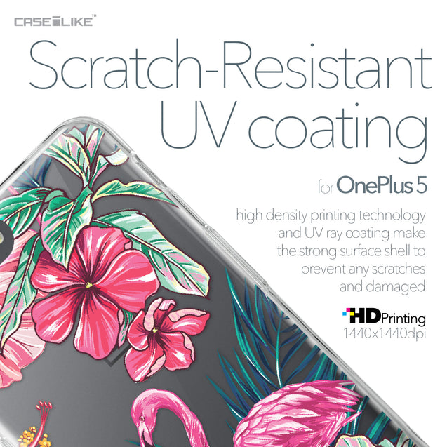 OnePlus 5 case Tropical Flamingo 2239 with UV-Coating Scratch-Resistant Case | CASEiLIKE.com