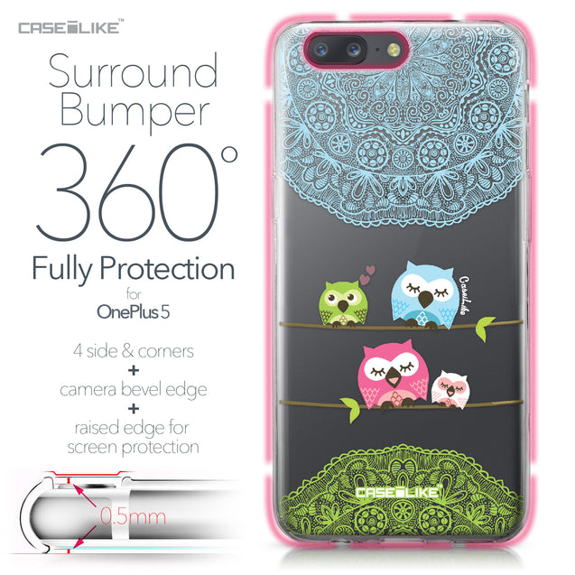 OnePlus 5 case Owl Graphic Design 3318 Bumper Case Protection | CASEiLIKE.com