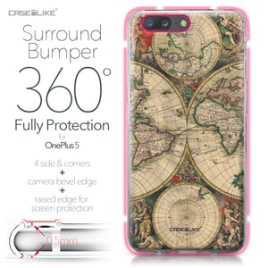 OnePlus 5 case World Map Vintage 4607 Bumper Case Protection | CASEiLIKE.com