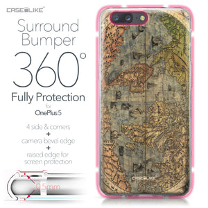 OnePlus 5 case World Map Vintage 4608 Bumper Case Protection | CASEiLIKE.com