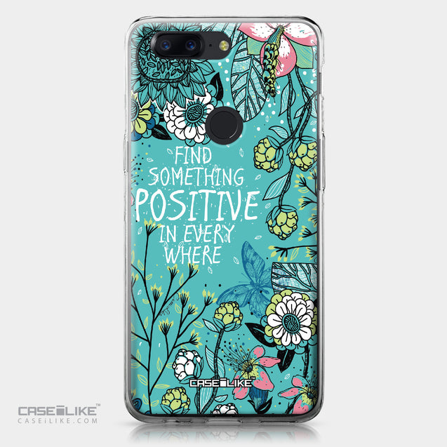 OnePlus 5T case Blooming Flowers Turquoise 2249 | CASEiLIKE.com