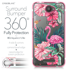 BQ Aquaris U / U Lite case Tropical Flamingo 2239 Bumper Case Protection | CASEiLIKE.com