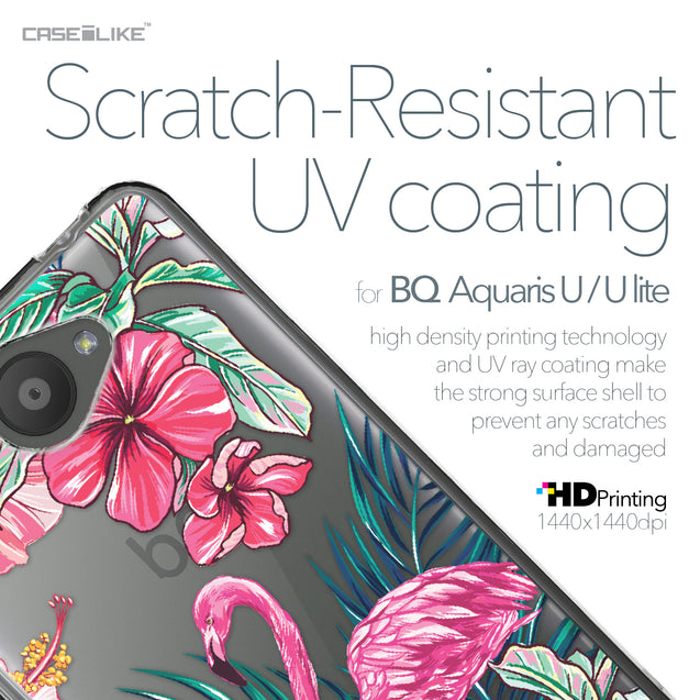 BQ Aquaris U / U Lite case Tropical Flamingo 2239 with UV-Coating Scratch-Resistant Case | CASEiLIKE.com