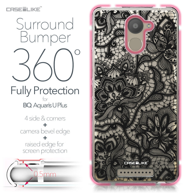 BQ Aquaris U Plus case Lace 2037 Bumper Case Protection | CASEiLIKE.com