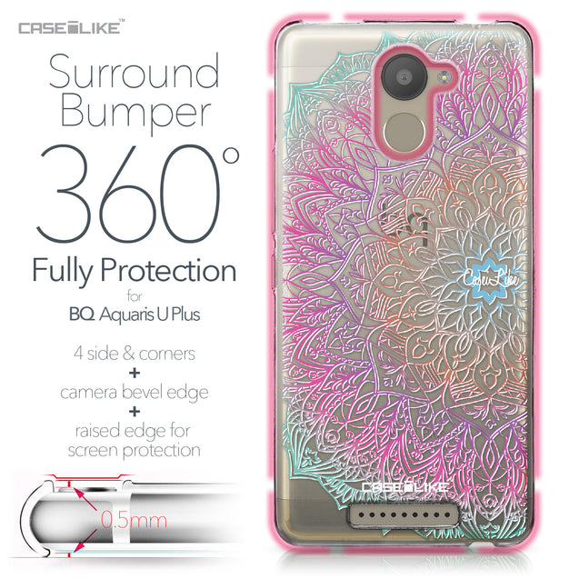 BQ Aquaris U Plus case Mandala Art 2090 Bumper Case Protection | CASEiLIKE.com