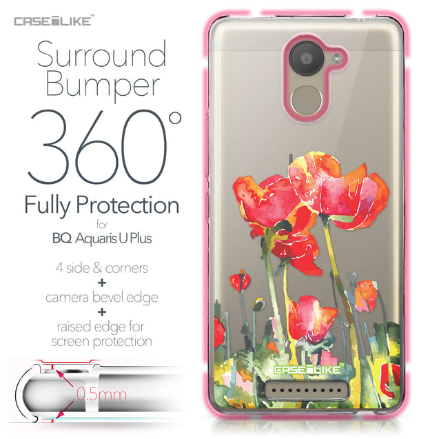 BQ Aquaris U Plus case Watercolor Floral 2230 Bumper Case Protection | CASEiLIKE.com