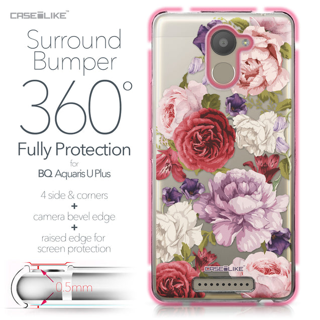 BQ Aquaris U Plus case Mixed Roses 2259 Bumper Case Protection | CASEiLIKE.com