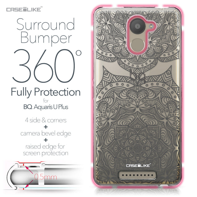 BQ Aquaris U Plus case Mandala Art 2304 Bumper Case Protection | CASEiLIKE.com