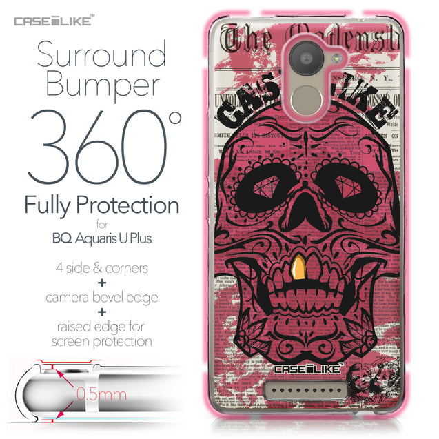 BQ Aquaris U Plus case Art of Skull 2523 Bumper Case Protection | CASEiLIKE.com