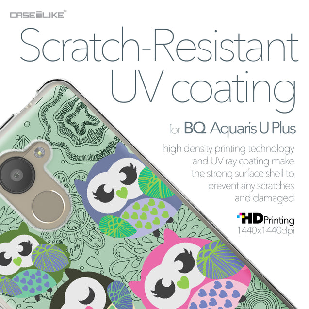 BQ Aquaris U Plus case Owl Graphic Design 3313 with UV-Coating Scratch-Resistant Case | CASEiLIKE.com