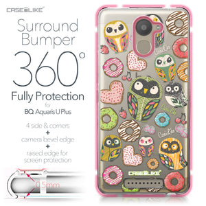 BQ Aquaris U Plus case Owl Graphic Design 3315 Bumper Case Protection | CASEiLIKE.com