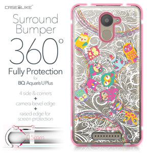 BQ Aquaris U Plus case Owl Graphic Design 3316 Bumper Case Protection | CASEiLIKE.com