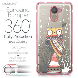 BQ Aquaris U Plus case Owl Graphic Design 3317 Bumper Case Protection | CASEiLIKE.com