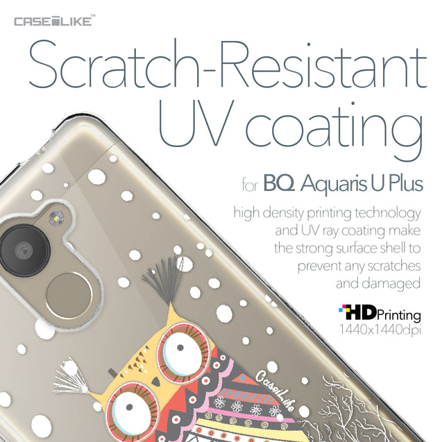BQ Aquaris U Plus case Owl Graphic Design 3317 with UV-Coating Scratch-Resistant Case | CASEiLIKE.com
