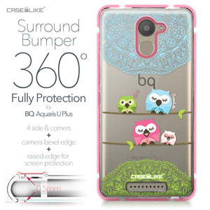 BQ Aquaris U Plus case Owl Graphic Design 3318 Bumper Case Protection | CASEiLIKE.com