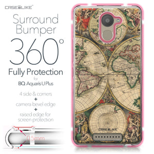 BQ Aquaris U Plus case World Map Vintage 4607 Bumper Case Protection | CASEiLIKE.com