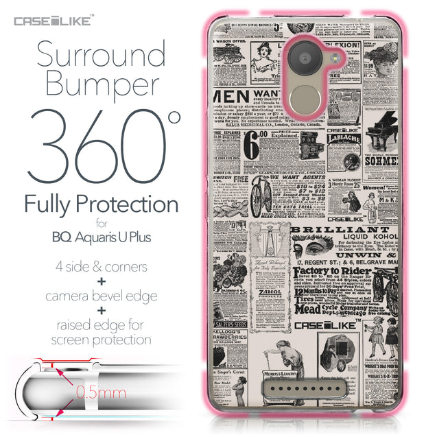 BQ Aquaris U Plus case Vintage Newspaper Advertising 4818 Bumper Case Protection | CASEiLIKE.com