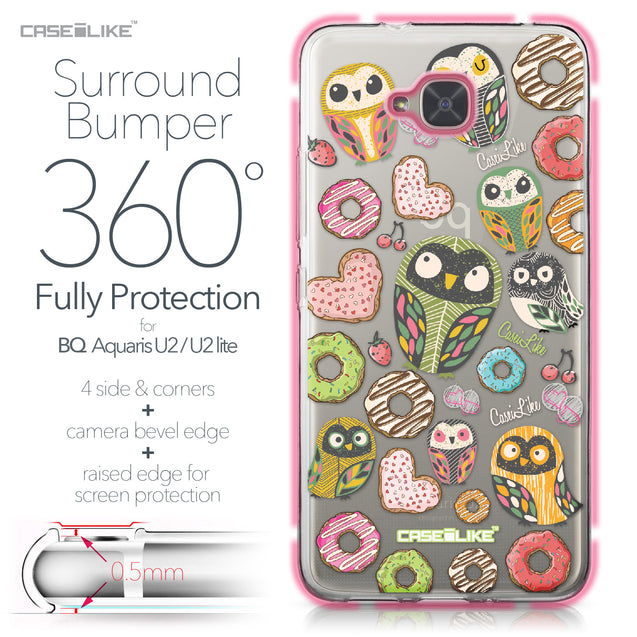 BQ Aquaris U2 / U2 Lite case Owl Graphic Design 3315 Bumper Case Protection | CASEiLIKE.com