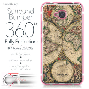 BQ Aquaris U2 / U2 Lite case World Map Vintage 4607 Bumper Case Protection | CASEiLIKE.com