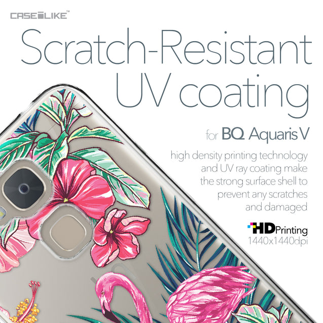 BQ Aquaris V case Tropical Flamingo 2239 with UV-Coating Scratch-Resistant Case | CASEiLIKE.com