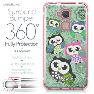 BQ Aquaris V case Owl Graphic Design 3313 Bumper Case Protection | CASEiLIKE.com