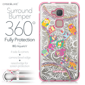 BQ Aquaris V case Owl Graphic Design 3316 Bumper Case Protection | CASEiLIKE.com