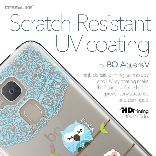 BQ Aquaris V case Owl Graphic Design 3318 with UV-Coating Scratch-Resistant Case | CASEiLIKE.com