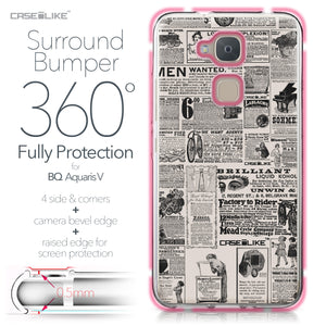 BQ Aquaris V case Vintage Newspaper Advertising 4818 Bumper Case Protection | CASEiLIKE.com
